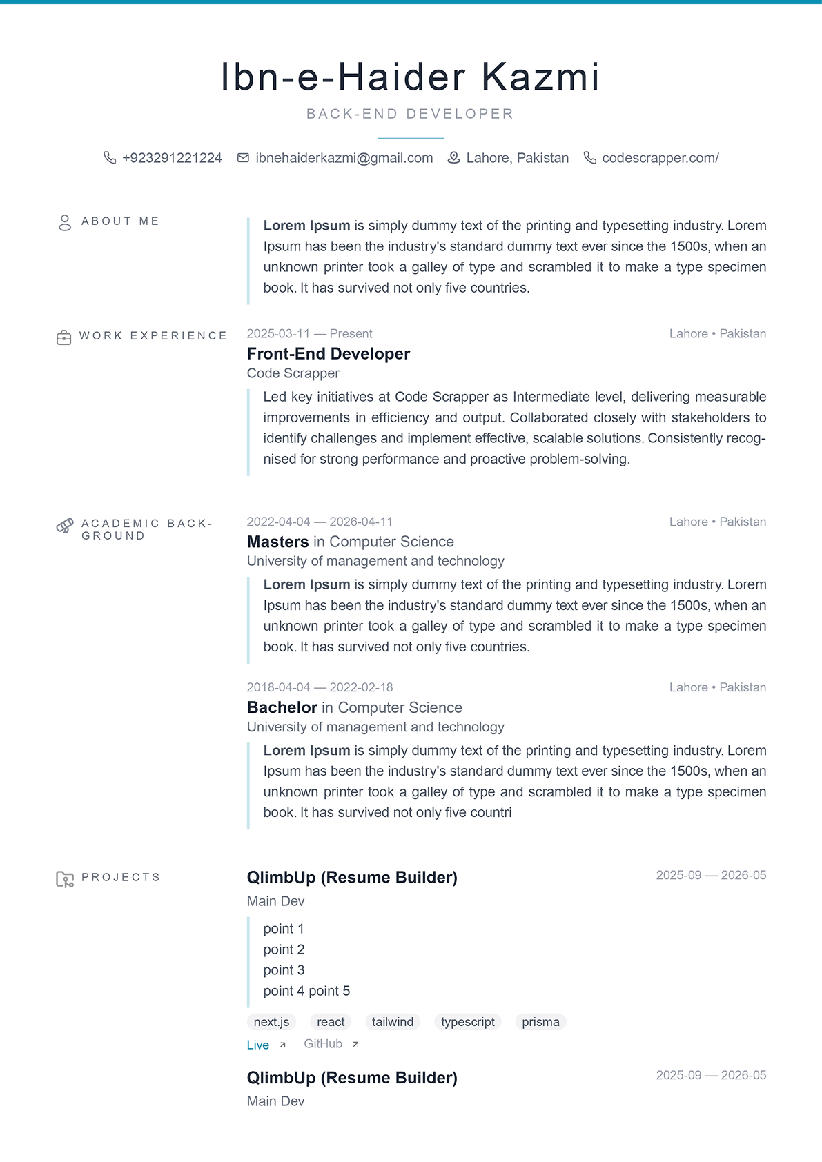 Resume Variant 10