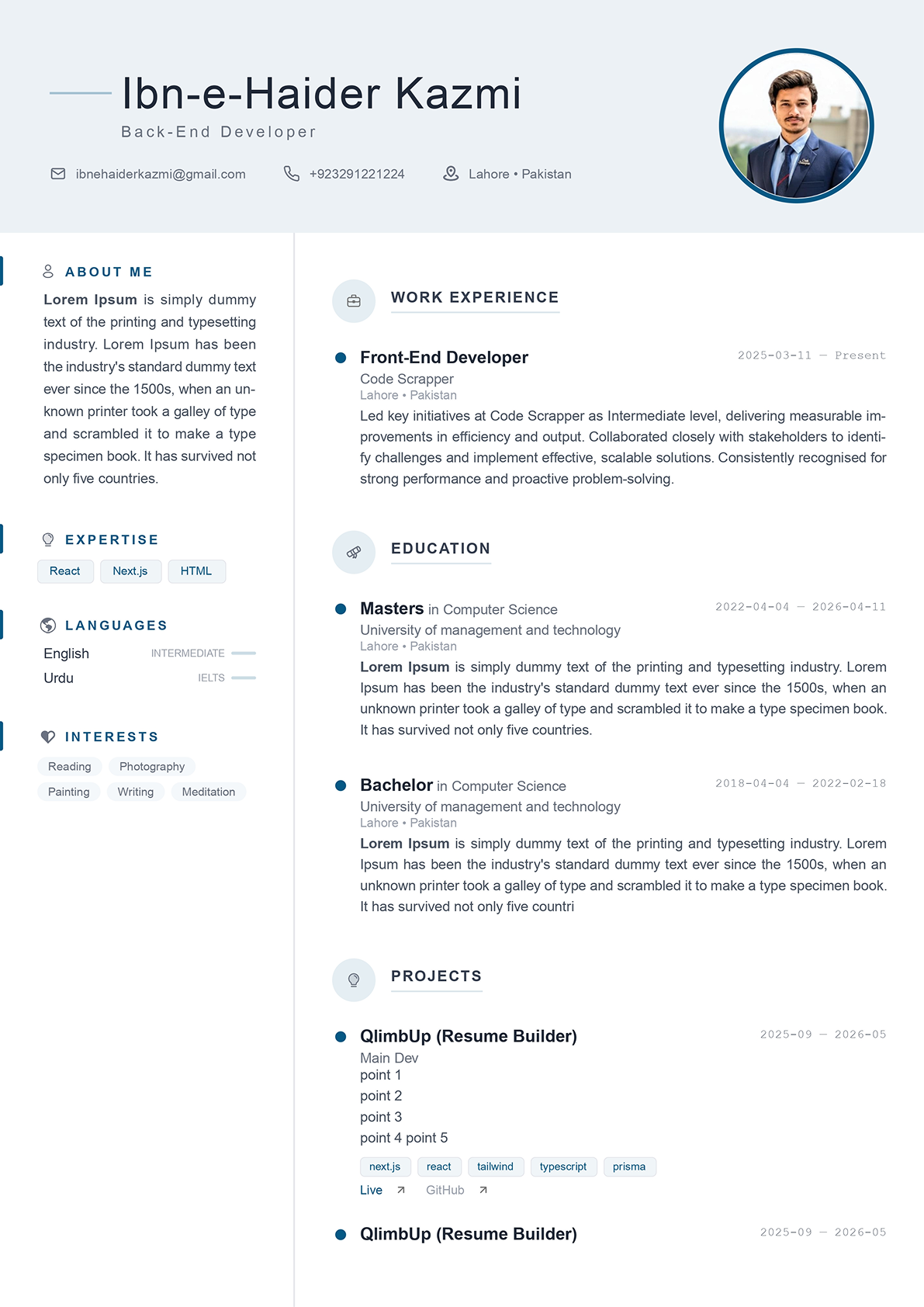 Resume Variant 16